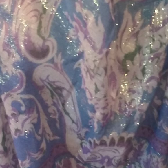 Emanuel Geraldo floral with gold threads scarf - Picture 2 of 4